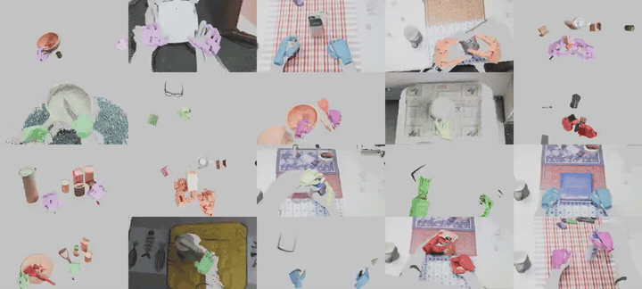 UniDex dataset video montage as animated gif